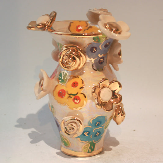 Small Multiflower Studded Vase in Petit Fleur