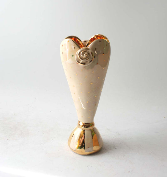 Tiny Heart Vase with Gold Flecks