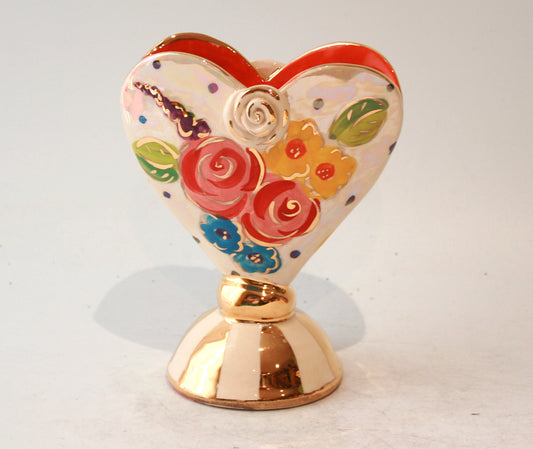 Baby Heart Vase in Vintage Floral