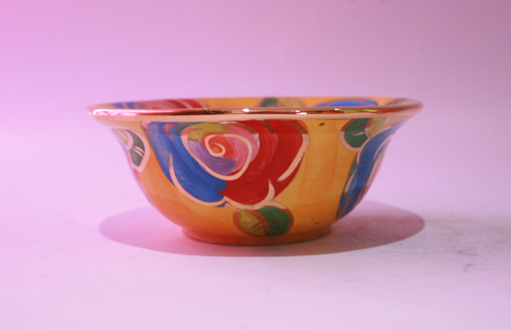 Cereal Bowl Gold New Rose Yellow - MaryRoseYoung
