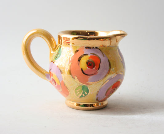 Small Barrel Jug in Gold New Rose on Yellow