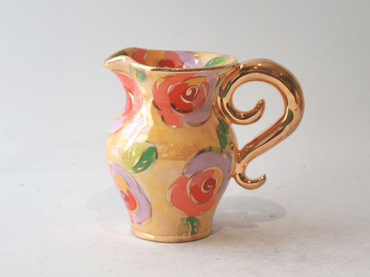 Creamer Jug in Lustred New Rose Yellow with Lady Gaga Handle