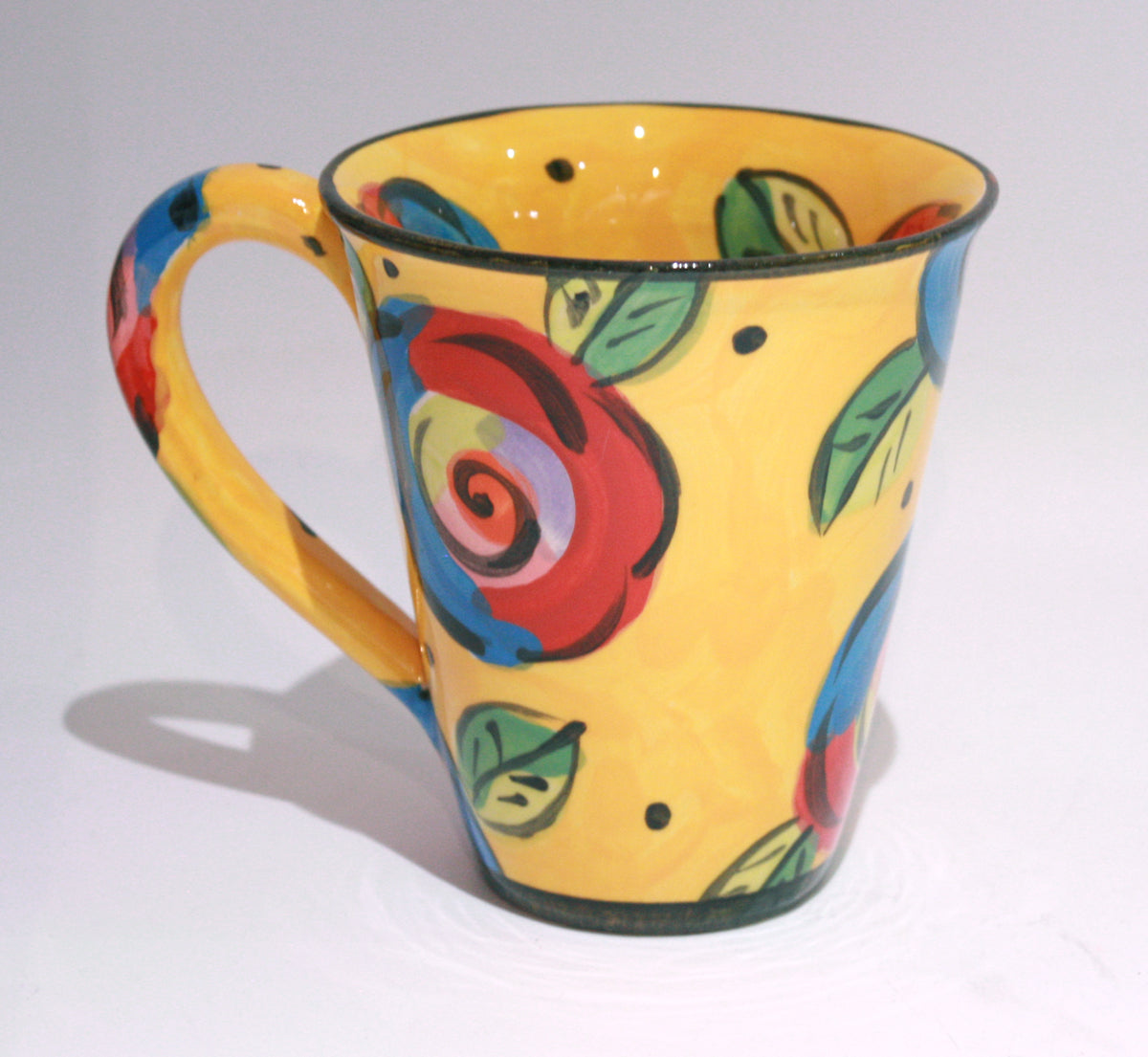 New Shape Large Mug in New Rose on Yellow