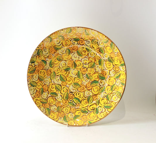 Giant Platter in Yellow Rosebush